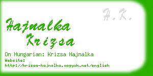 hajnalka krizsa business card